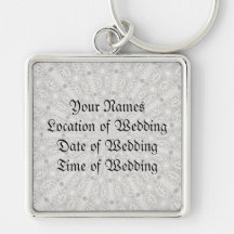 White Lace Wedding Kaleidoscope (Your Words Here) Keychain