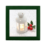 White Lantern and Holly Christmas Keepsake Gift Boxes