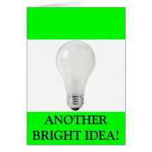 WHITE LIGHT BULB GREETING CARD