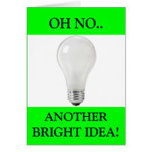 WHITE LIGHT BULB GREETING CARDS
