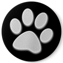 White/Light Grey Halftone Paw Print