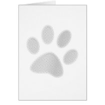 White/Light Grey Halftone Paw Print