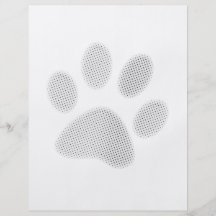 White/Light Grey Halftone Paw Print Full Color Flyer