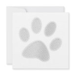 White/Light Grey Halftone Paw Print invitations