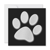 White/Light Grey Halftone Paw Print