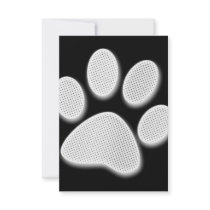 White/Light Grey Halftone Paw Print