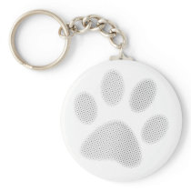 White/Light Grey Halftone Paw Print
