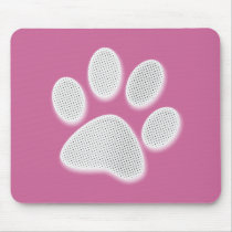 White/Light Grey Halftone Paw Print