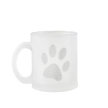 White/Light Grey Halftone Paw Print Mugs