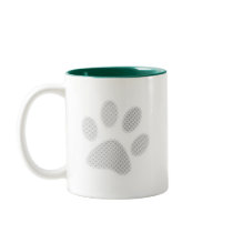 White/Light Grey Halftone Paw Print Coffee Mug