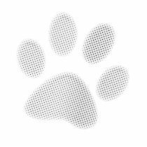 White/Light Grey Halftone Paw Print