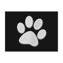 White/Light Grey Halftone Paw Print