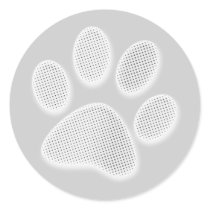 White/Light Grey Halftone Paw Print