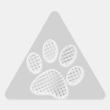White/Light Grey Halftone Paw Print Stickers