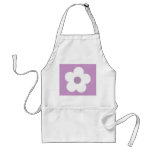 White & lilac cartoon flower apron