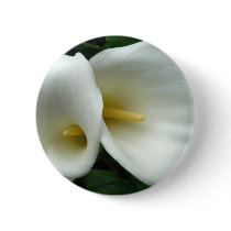 White Lilies Pinback Buttons
