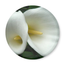 White Lilies Refrigerator Magnet