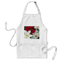 "White Lilies Red Roses" Apron