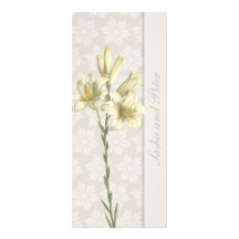 White Lillies Floral Wedding Invitation 1