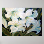 white lillies poster