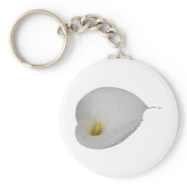 White lily and rain drops keychains