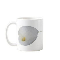 White lily and rain drops coffee mug