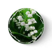 White Lily of the Valley Button