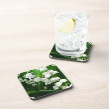 White Lily of the Valley  Cork Coasters