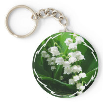 White Lily of the Valley keychain