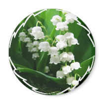 White Lily of the Valley Magnet