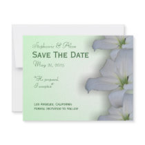 White Lily Save The Date Card Custom Invites