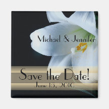 White Lily Save the Date Magnet