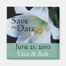 White Lily Save the Date Magnet