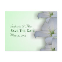 White Lily Save The Date Postcard