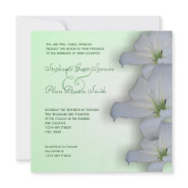 White Lily Silhouette Wedding Invitation