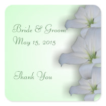 White Lily Wedding Stickers