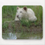 white Lion Mouse Pads