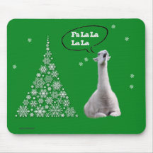 White Llama Sings Christmas Carol:Fa LaLaLa Lama Mousepad