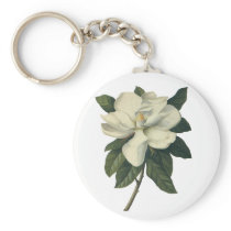 White Magnolia Blossom Key Chains
