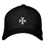 White Maltese Cross Embroidered Hat embroidered hats