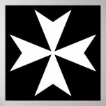 White Maltese Cross posters