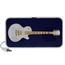White Metal Electric Guitar Mp3 Speaker