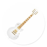 White Metal Electric Guitar stickers