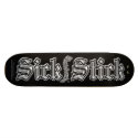 White Metal on Black ~ Sick Stick Logo Pro Deck skateboards