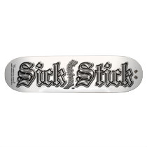 White Metal on White ~ Sick Stick Logo Pro Deck