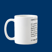 White Mug with Welsh Caleb Prayer