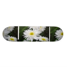 White Mums Skateboard