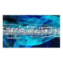 White Music Notes  Business Cards