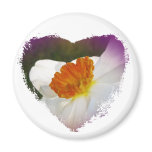 White Narcissus Floral Coordinated Items Fridge Magnet