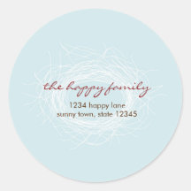 White Nest Address Label or Seal Stickers